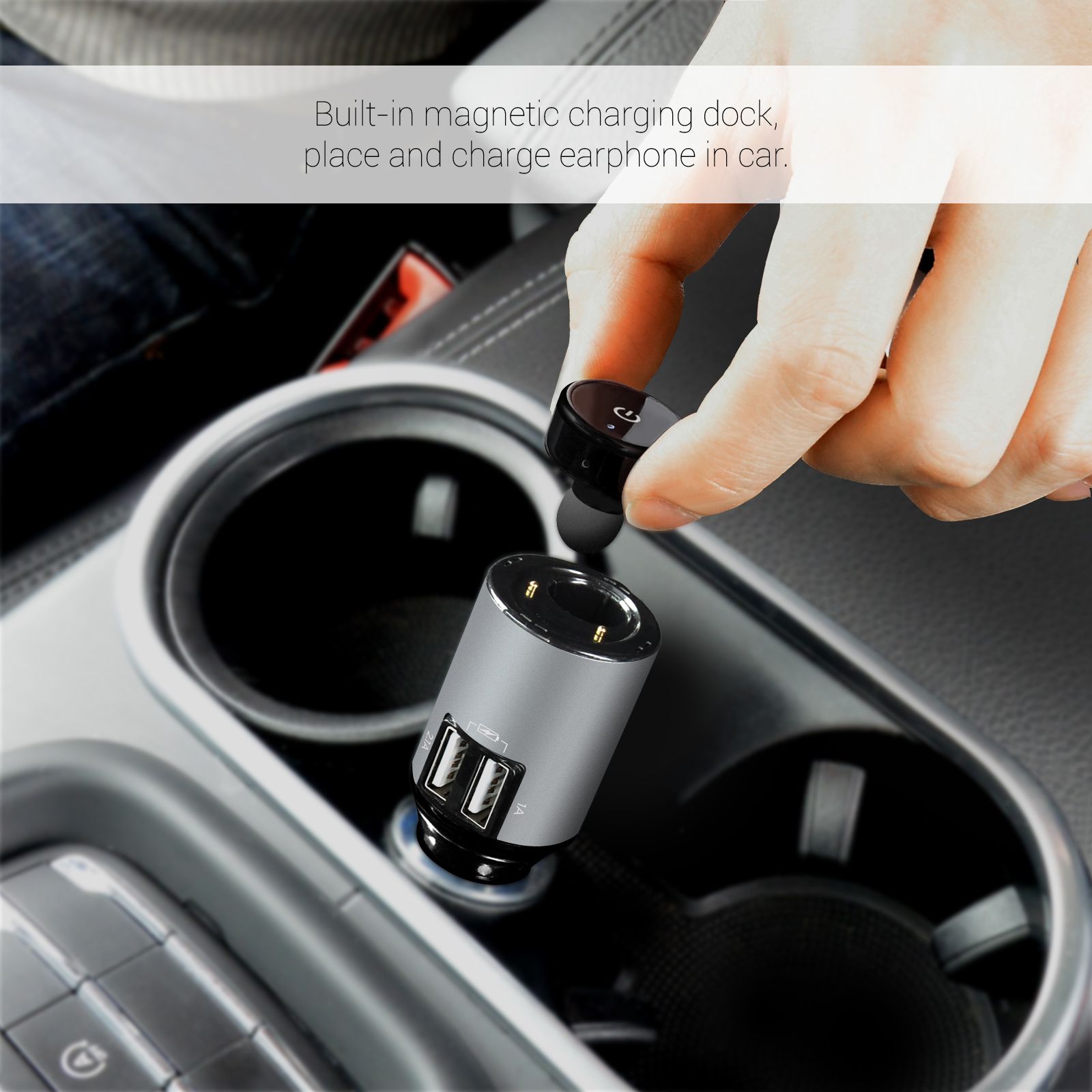 Power Tone DualPort Car Charger with Bluetooth Bluetooth Transmitters