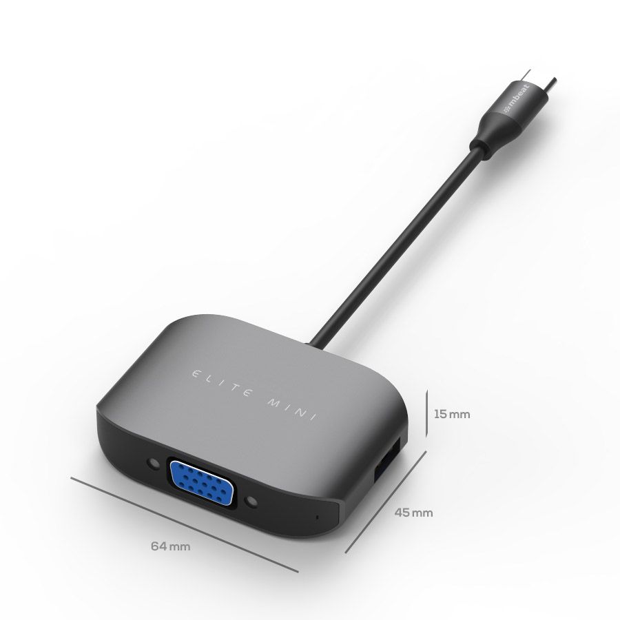 Elite Mini USBC Multiport Adapter with VGA