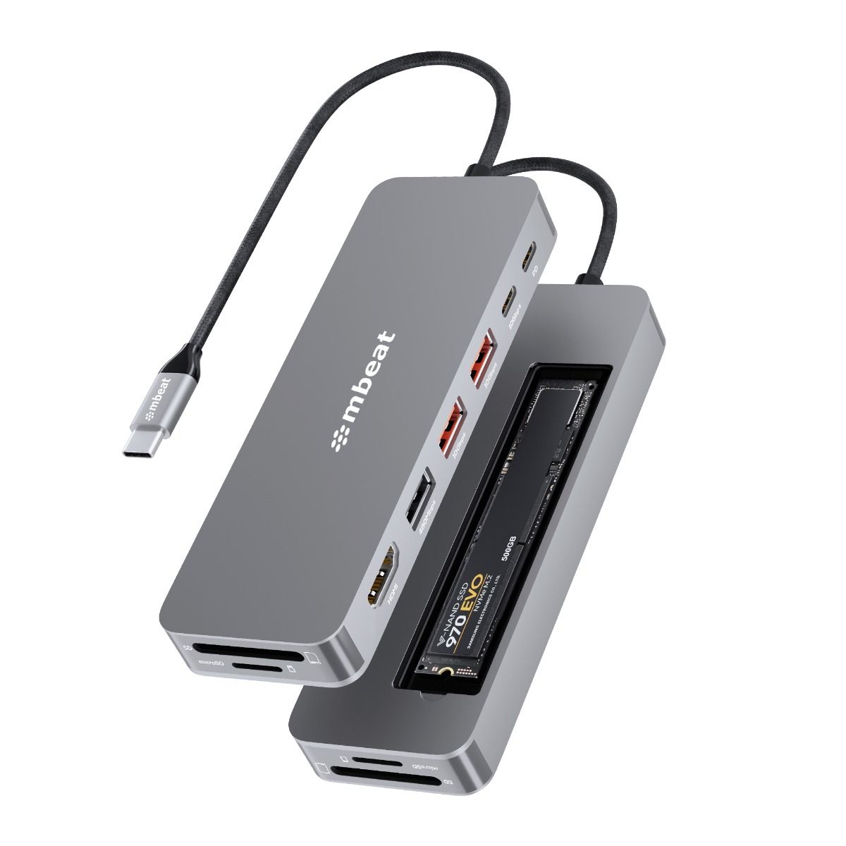 mbeat Elite 9-in-1 USB-C Multiport Hub with Built-in M.2 NVMe SSD Enclosure — MB-UCD-HS9