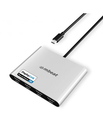 mbeat USB-C Quad 4K HDMI DisplayLink® Adapter with PD Pass-through