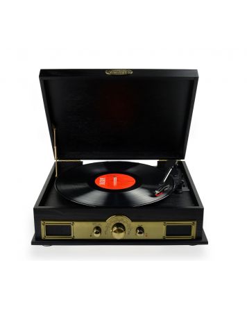 Vintage Wood USB Turntable with Radio Tuner and Bluetooth Receiver