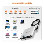 mbeat MB-DLA-CQ4H DisplayLink Adapter compatible with macOS Windows ChromeOS Android Linux USB-C DP-Alt Thunderbolt USB4