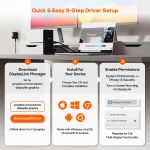 mbeat MB-DOCK-DLD20 DisplayLink USB-C docking station setup guide – 3-step driver installation: download DisplayLink Manager from Synaptics, install on Windows, macOS, ChromeOS or Android, enable Screen Recording permissions for multi-display functionalit