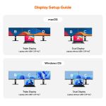 mbeat MB-DOCK-HDL18 display setup guide - triple display for USB-C DP-Alt laptops and dual display for non DP-Alt laptops on macOS and Windows OS