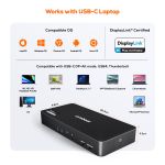mbeat MB-DOCK-HDL18 universal compatibility - works with USB-C DP-Alt, USB4 and Thunderbolt laptops including MacBook Pro Air M1 M2 M3, Dell XPS, ThinkPad X T, HP EliteBook Spectre, Chromebook and Microsoft Surface - DisplayLink 4K Certified