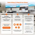 mbeat MB-DOCK-HDL18 DisplayLink USB-C docking station setup guide – 3-step driver installation: download DisplayLink Manager from Synaptics, install on Windows, macOS, ChromeOS or Android, enable Screen Recording permissions for multi-display functionalit