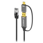 mbeat ToughLink 2m 2-in-1 USB-A & USB-C to RJ45 Gigabit Ethernet Cable 