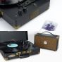 Woodstock II Vintage Turntable Player with BT Receiver & Transmitter - Black