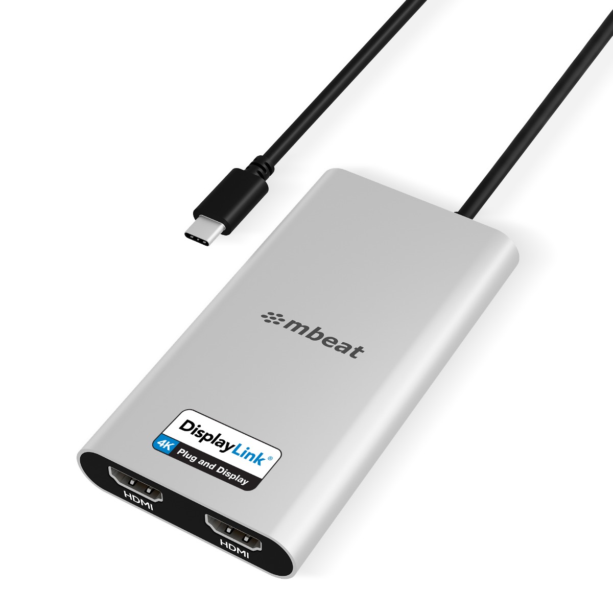 mbeat MB-DLA-CD2H USB-C Dual 4K HDMI DisplayLink Adapter