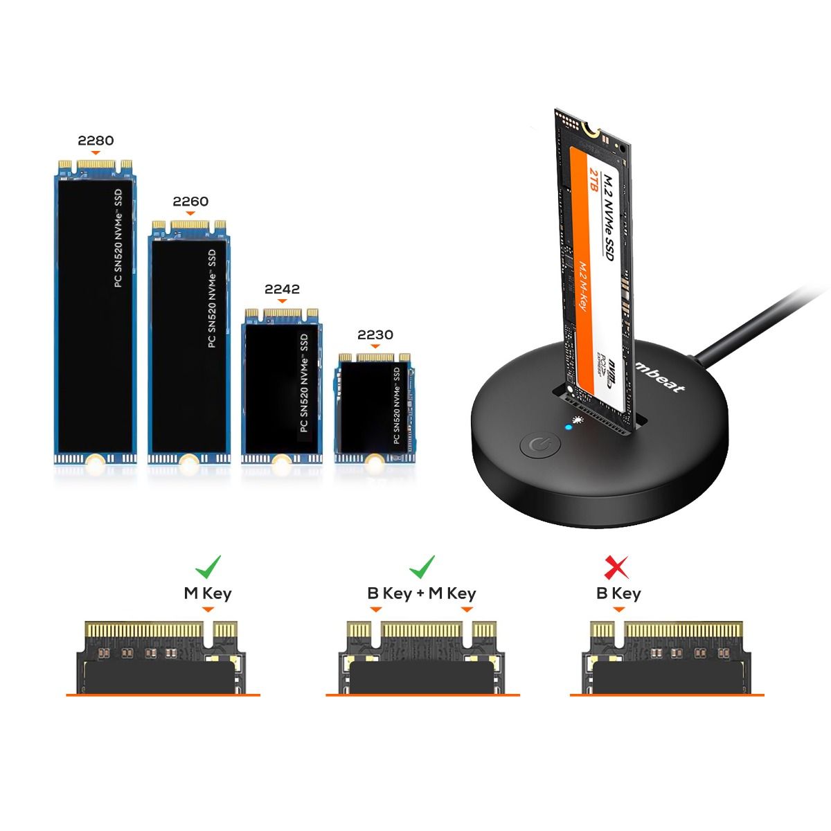 mbeat H1 SSD Mini Dock SSD Size